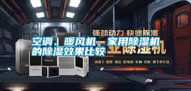 空調、暖風機、家用除濕機的除濕效果比較