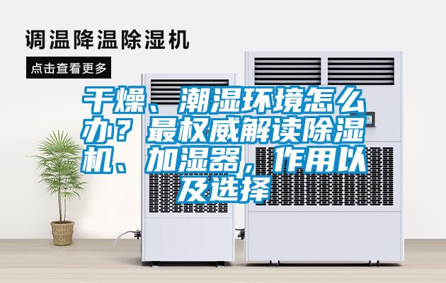 干燥、潮濕環(huán)境怎么辦?最權威解讀除濕機、加濕器,作用以及選擇